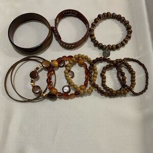 11 Piece Brown Bracelet Set